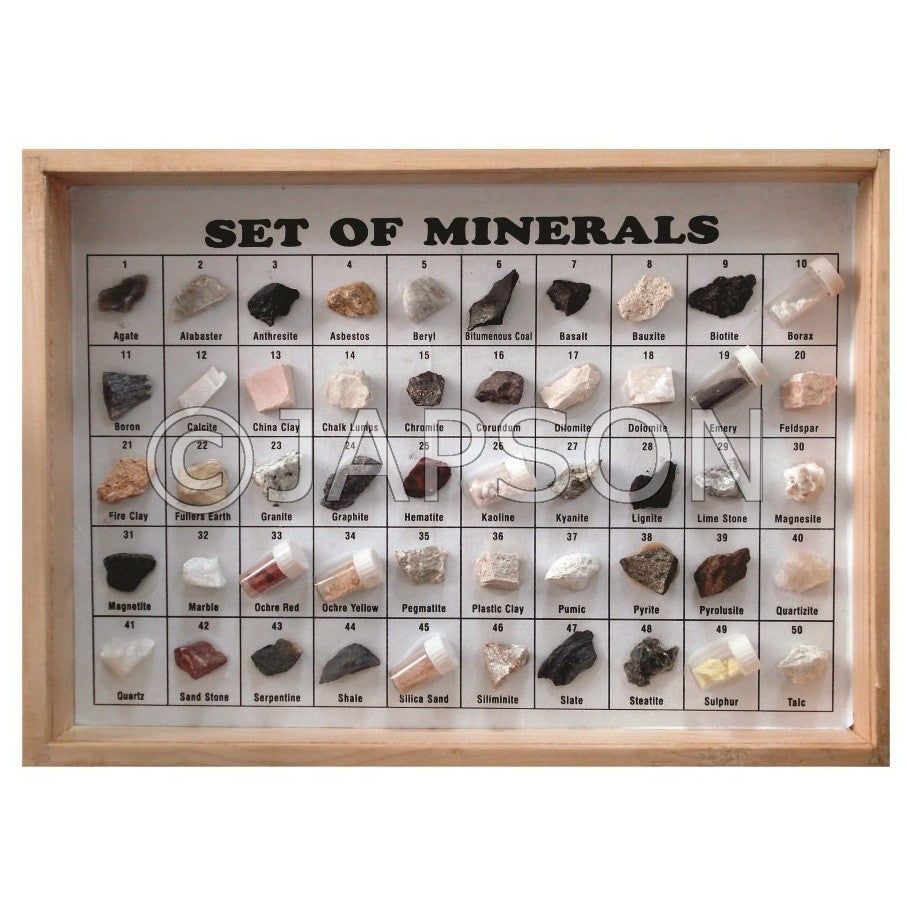 Mineral Set, Collection of 50 Minerals Mineral Set, Collection of 50 Minerals